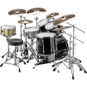 Recording Custom 5 Piece Drum Set, Solid Black